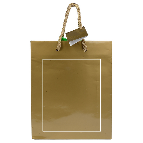 Shopper con soffietto in carta laminata 157 g/m2 con rinforzo alla base [15124] 