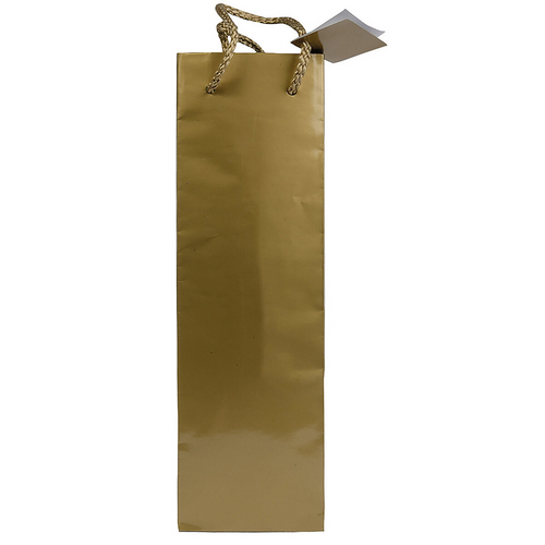 Shopper con soffietto porta bottiglia in carta laminata 157 g/m2 con rinforzo alla base [15122] 