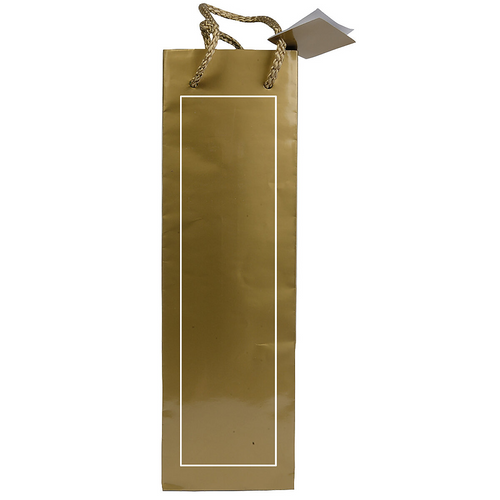 Shopper con soffietto porta bottiglia in carta laminata 157 g/m2 con rinforzo alla base [15122] 