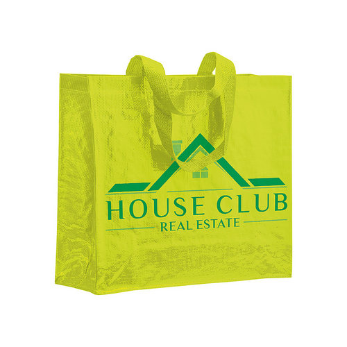 Shopper con soffietto in PP laminato 120 g/m2, manici lunghi a nastro [12140] 
