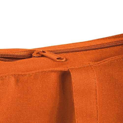 Shopper con soffietto in cotone 220 g/m2, manici lunghi e chiusura con zip [11125] 