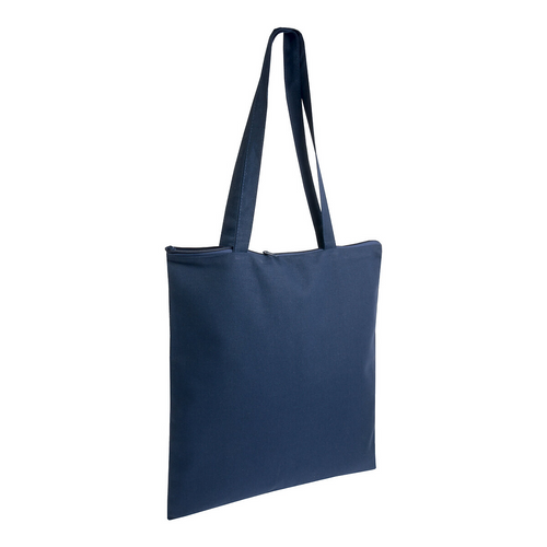 Shopper in cotone 220 g/m2, manici lunghi e chiusura con zip [11124] 