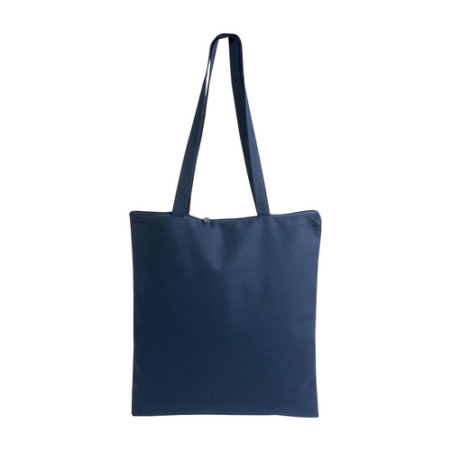 Shopper in cotone 220 g/m2, manici lunghi e chiusura con zip [11124] 