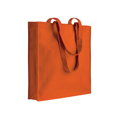 Shopper con soffietto in canvas 280 g/m2, manici lunghi [07107] 
