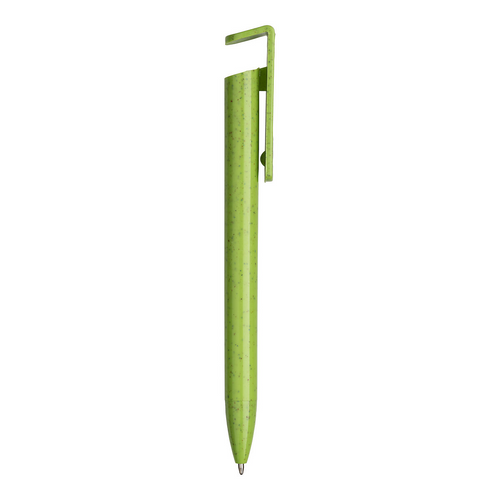 Penna twist in PP e paglia di grano con stand porta cellulare [24818] 