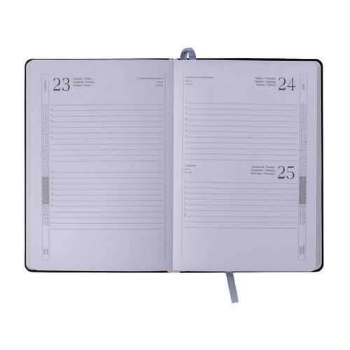 Agenda giornaliera 2024 con copertina in PU flessibile - Scatola su richiesta Art. 23799 [24747] 