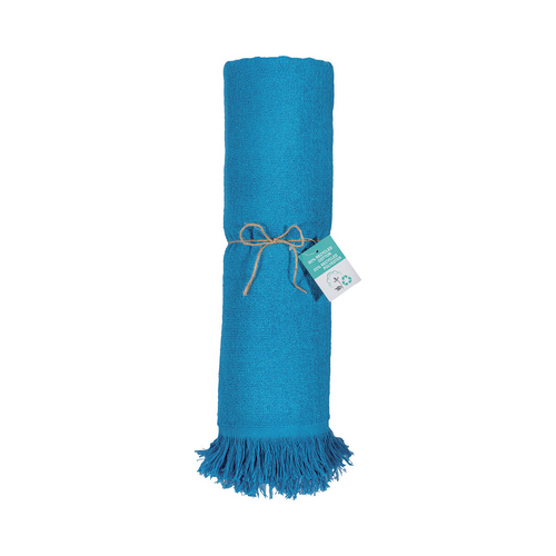 Telo mare/pareo  in cotone riciclato da 500 gr al pz con lato in spugna e frange [24440] 