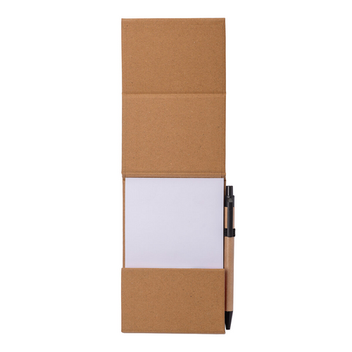 Blocco note con copertina in bambù, penna a sfera e supporto per telefono [24405] 