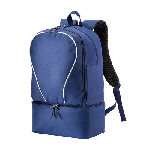 Zaino sport in poliestere, spallacci regolabili e vano porta scarpe imbottito [24157] 