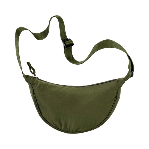 Borsa rotonda  in nylon con tracolla regolabile, chiusura con zip [24155] 