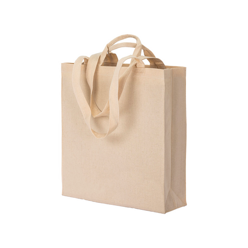 Shopper con soffietto in cotone  220 g/m2, con doppi manici [24150] 