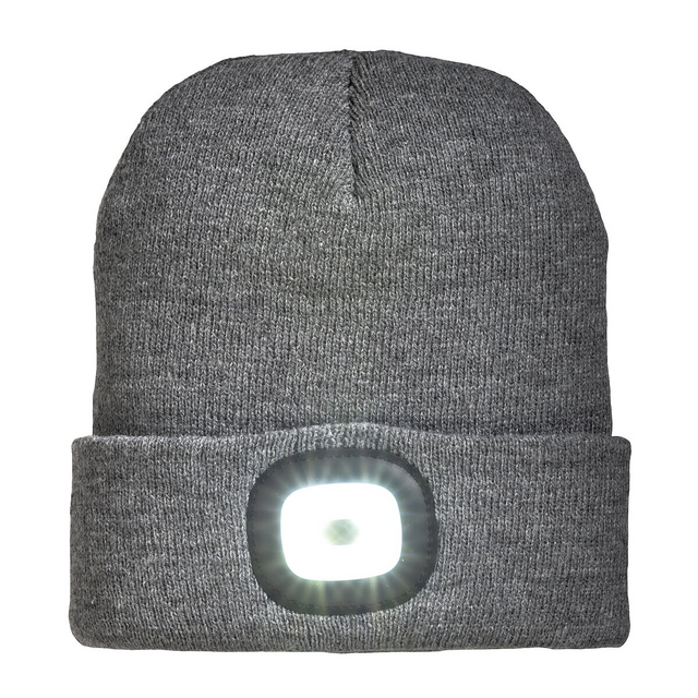 Cappellino in maglia 100% acrilico pesante con luce LED removibile e ricaricabile USB [19308] 