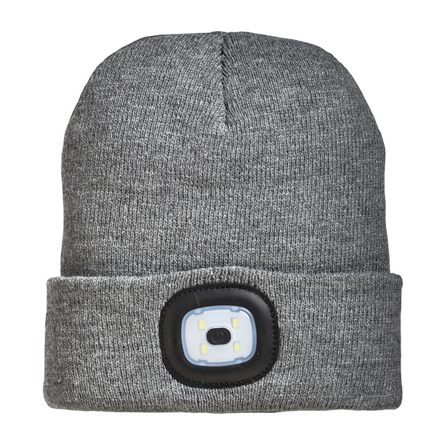 Cappellino in maglia 100% acrilico pesante con luce LED removibile e ricaricabile USB [19308] 