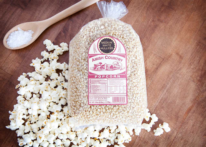 6LB Medium White Non-GMO Popcorn | Amish Country Popcorn in Ohio