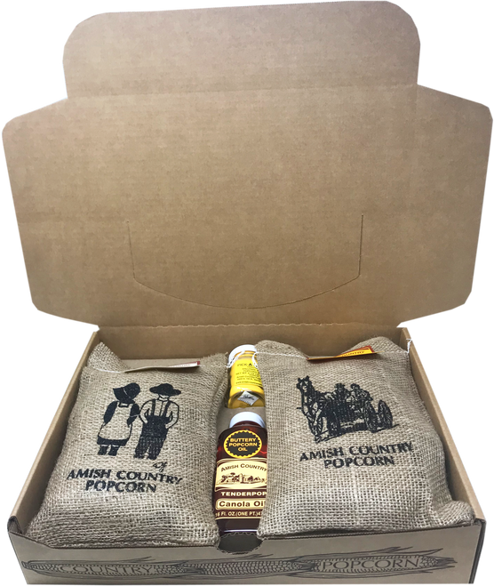 Amish Country Popcorn Burlap Giftset