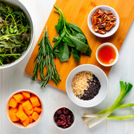 Wild rice, squash with turmeric dressing