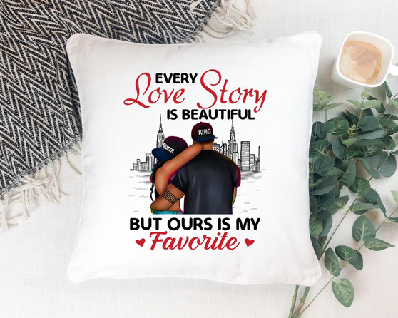 Every Love Story is Beautiful Pillow Cover - (Cover only Pillow NOT included) 