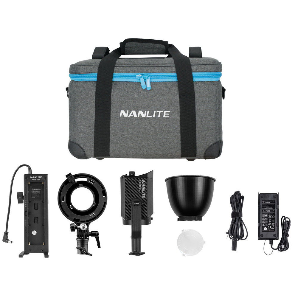 Nanlite Forza 60 LED Monolight Kit Includes NPF Battery Grip and Bowens S-Mount Adapter