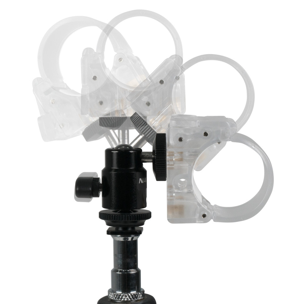 Nanlite Pavotube Transparent Polycarbonate Clip and Mini Ball Head with Hot Shoe Adapter and 1/4''-20 Mount