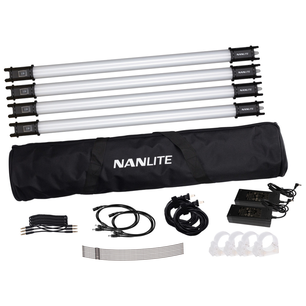 Nanlite PavoTube 15C 2 ft RGBW LED Tube with Internal Battery 4 Light Kit