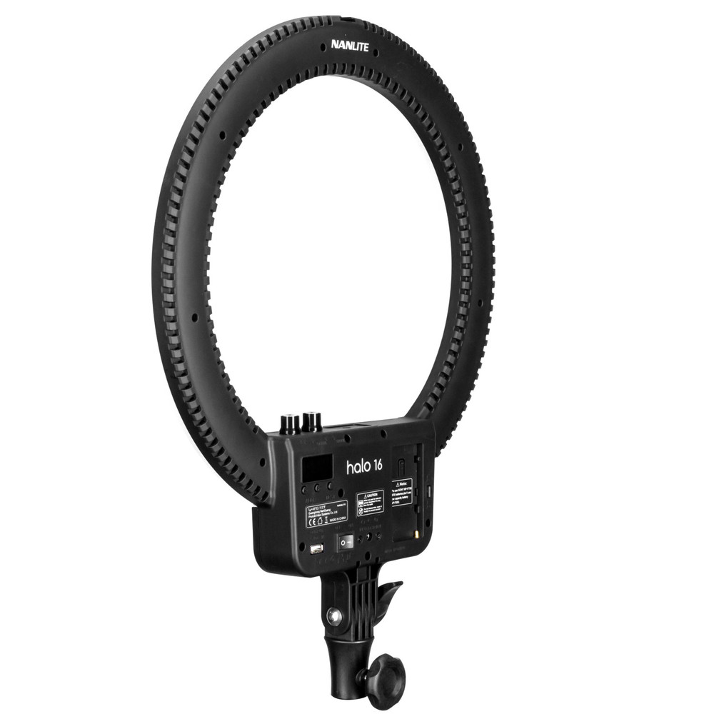 Nanlite Halo 16 Bicolour 16in LED AC/Battery 16in LED Ring Light with USB Power Passthrough