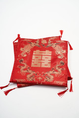 Traditional Chinese, Vietnamese, Asian Wedding Tea Ceremony - Double Happiness - Kneeling Cushions, Decorations - Lower Angle View