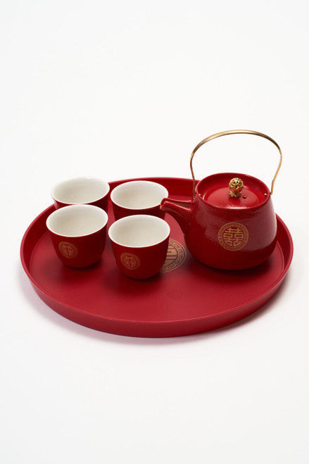 Traditional Chinese, Asian, Vietnamese Wedding Tea Ceremony - Tea Pot Set.  Double Happiness.