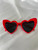 Trendy Heart Sunglasses for Bachelorette, Hens or Costume Theme Parties.  Red, pink, light pink, hot pink, beige and white sunglasses.  Wedding, bridal wear, accessories.