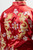 Auckland, NZ buy, supplied.  Chinese tea ceremony traditional tang suit and gown.  Red & Gold Dragon, Double Happiness embroidery.  Changshan, Cheongsam - Close Up