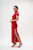 Auckland, NZ hire, rental, rent wedding gown dress.  Classic, Simple, Rose, Floral, Flower Red Dress for Tea Ceremony.  Chinese Culture Cheongsam, Qipao.  A-line.  Side