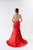 Red, sexy, modern wedding cheongsam (qipao) with sheer back, halter neck.  A-line and mermaid style - Back