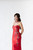 Halter neck red cheongsam gown featuring elegant floral embroidery and asymmetrical neckline. Perfect for tea ceremonies or modern cultural weddings. Available to purchase or hire at Bridal Fusion by Steph in Auckland. Under $2,000, with over 10+ styles to try on.
