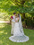 Auckland NZ.  Traditional Flower Lace, Spanish Cathedral Mantilla Ivory Veil.  Floral, Flower, Leaves, Leaf, Back View
