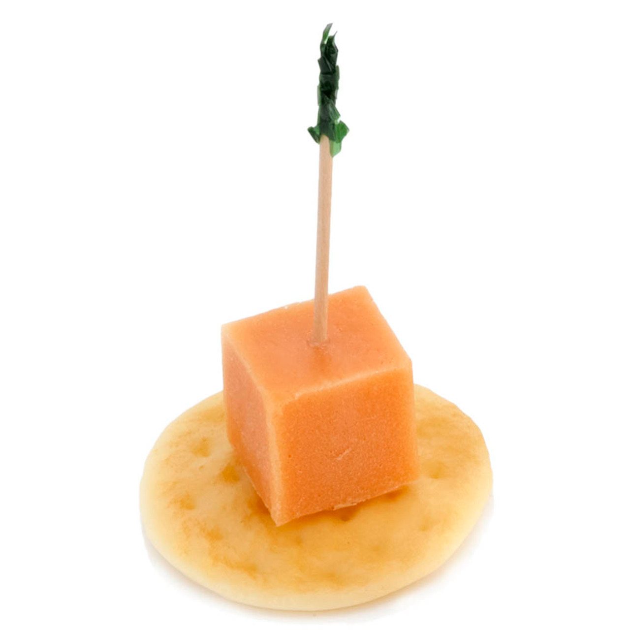 Fake Cheddar Cheese Cube on Cracker