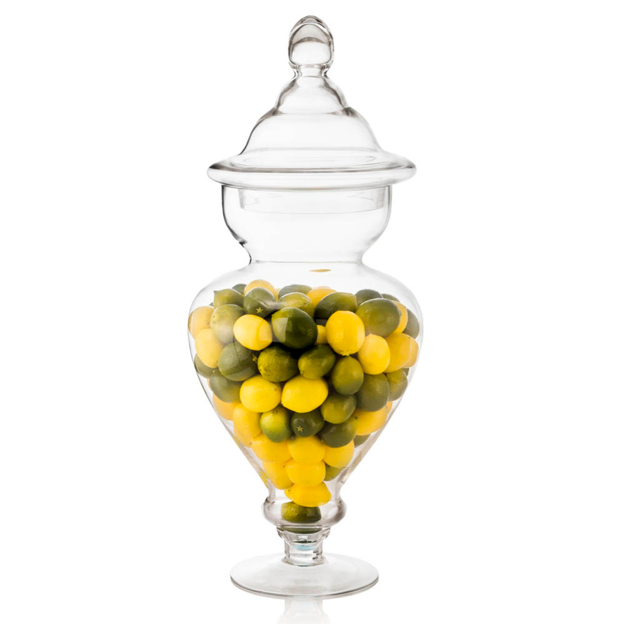 Lemon Print Tall Glass Jar with Lid