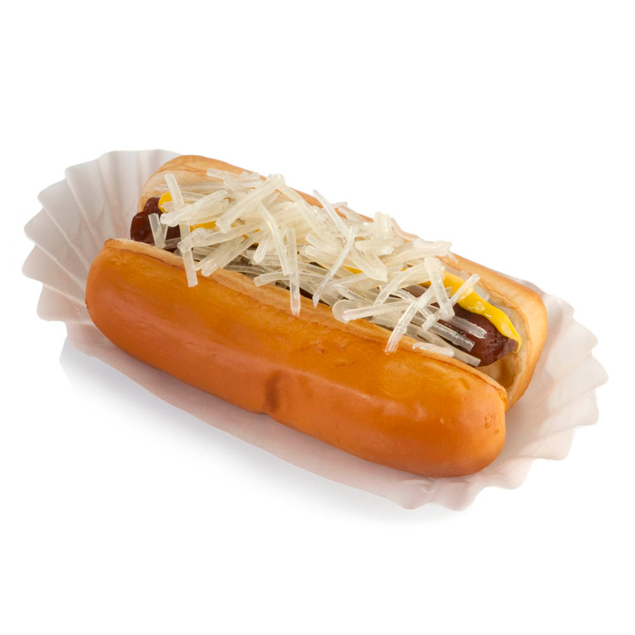 hotdog with mustard