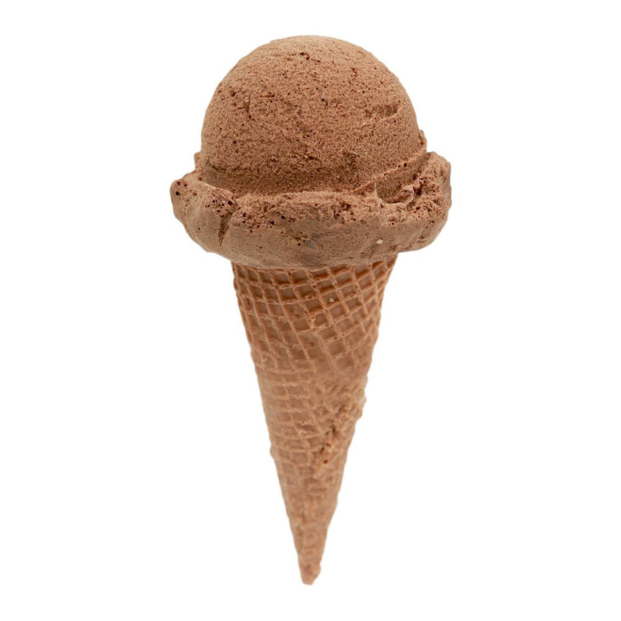 Single Scoop Chocolate Ice Cream on Sugar Cone