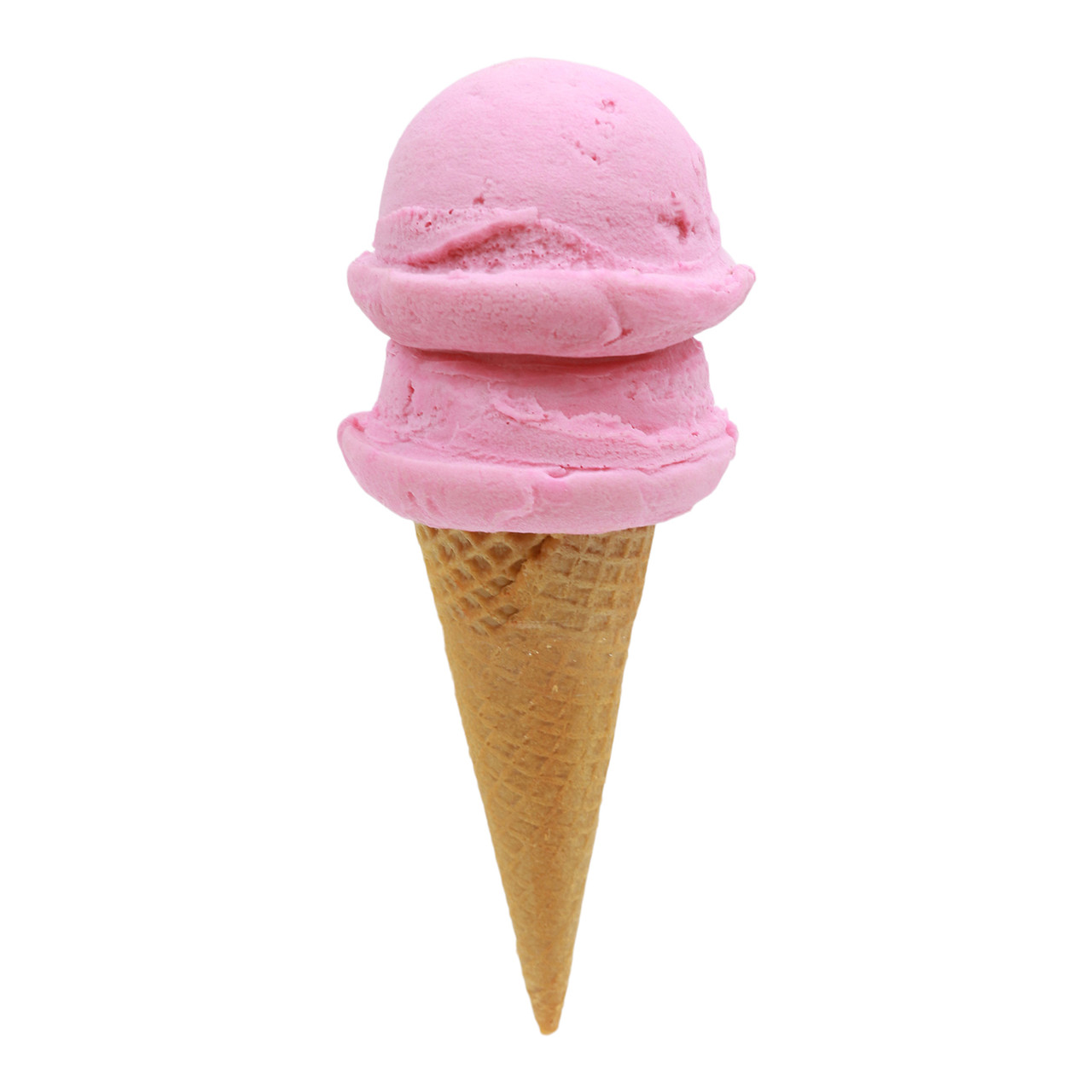 Strawberry Ice Cream on Sugar Cone-Double Scoop