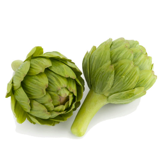 Closed Green Artichokes on Stem (Pack of 2) - Small Size