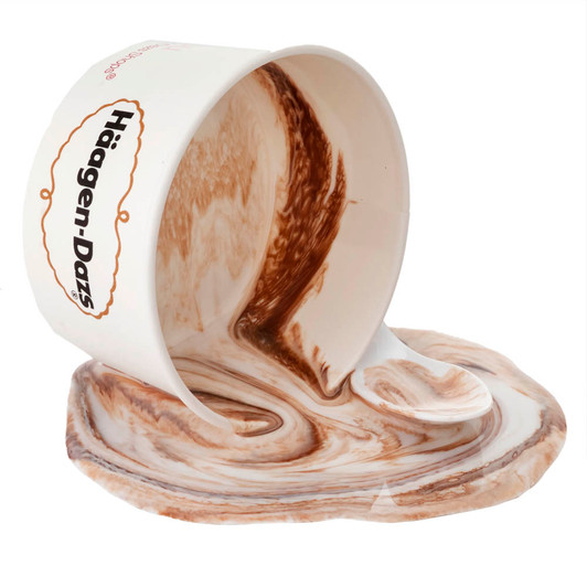 Fake Spilled Ice Cream  In Paper Cup