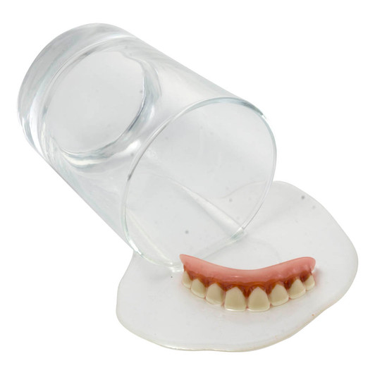 Fake Glass Of Dentures Spill