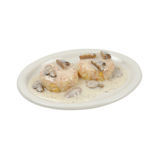 Biscuits with Gravy on Plate
