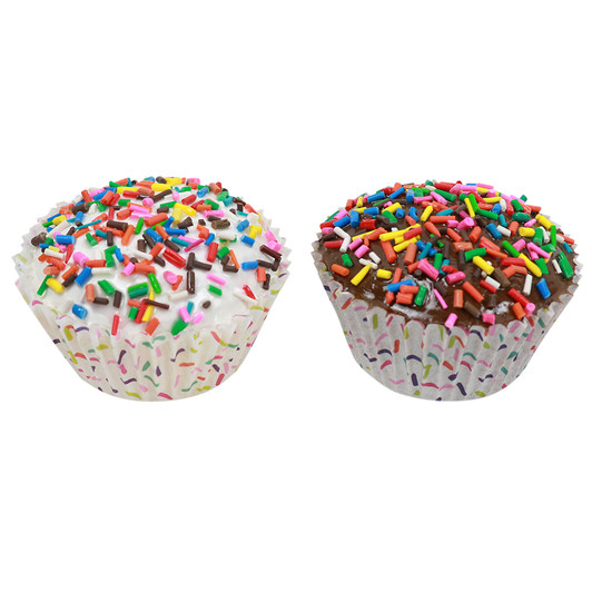 Vanilla & Chocolate Sprinkled Cup Cakes
