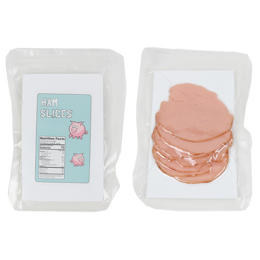 Front and Back Kids Packaged Play Foods - Ham Slices Vacuumed Sealed