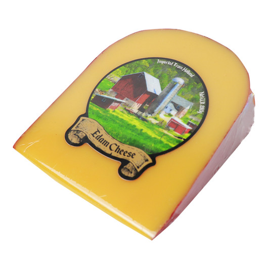 Edam Cheese Wedge Labeled and Packaged