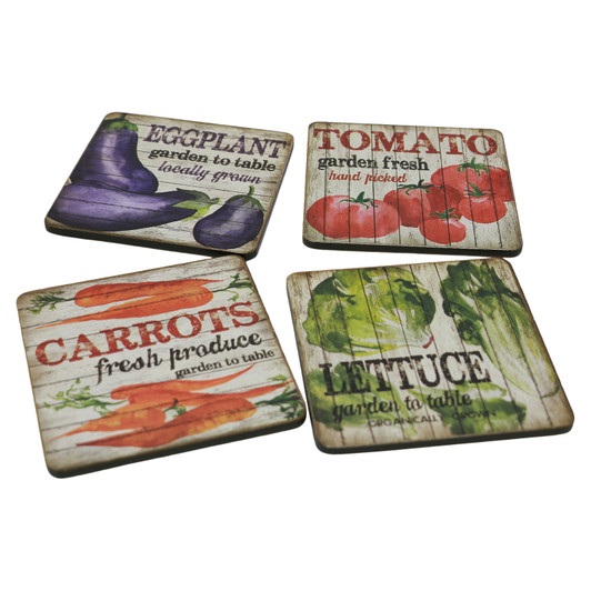 Set of 4 Vegetable Coasters