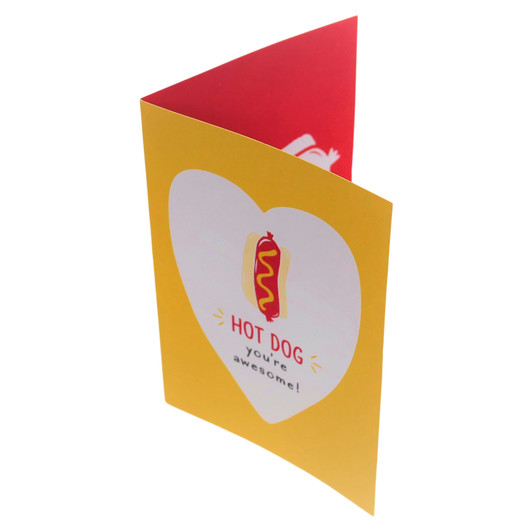 Fake Hot Dog On Bun Gift Box Card Outside