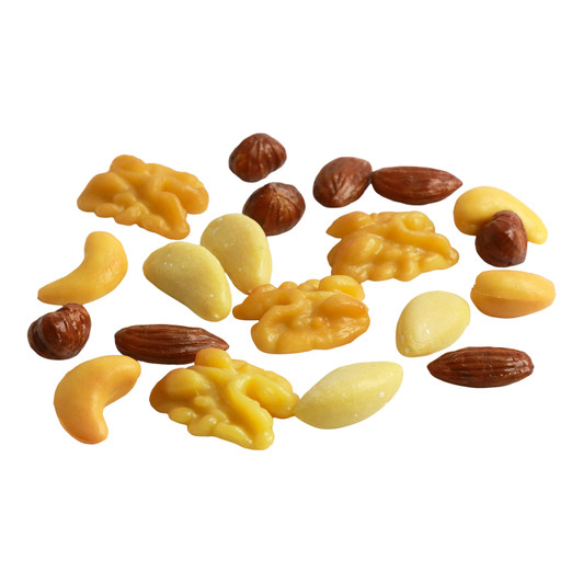 Various fake mixed nuts.