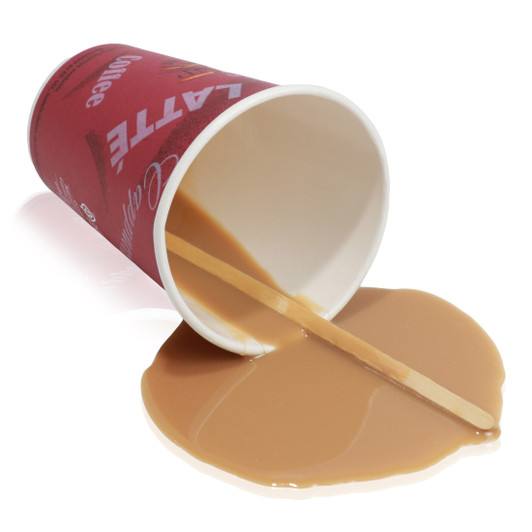 SPILLED COFFEE in Disposable Cup Replica Food Prop by Just Dough It 