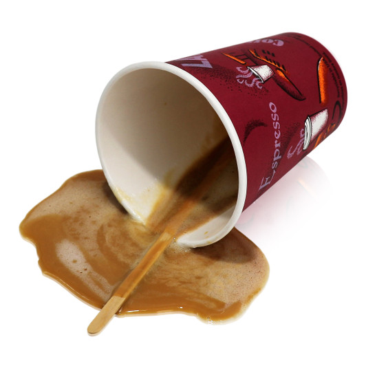 Spilled Black Coffee Starbucks Cup Fake Prop Gag